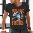 Halloween Book Lover Ghost Boo Pun Read More Boooks Men's V-Neck T-Shirt Halloween Book Lover Ghost Boo Pun Read More Boooks Men's V-Neck T-Shirt