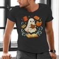 Halloween Cute Ghost Shirt Reading Books Ghost Men's V-Neck T-Shirt Halloween Cute Ghost Shirt Reading Books Ghost Men's V-Neck T-Shirt
