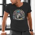 Hedgehog Reading Book Lake Scenery Reading Men's V-Neck T-Shirt Hedgehog Reading Book Lake Scenery Reading Men's V-Neck T-Shirt