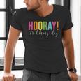 Hooray It's Library Day Teacher Reader Books Back To School Men's V-Neck T-Shirt