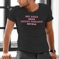 Hot Girls Read Hockey Romance Novels Book Lovers Men's V-Neck T-Shirt Hot Girls Read Hockey Romance Novels Book Lovers Men's V-Neck T-Shirt