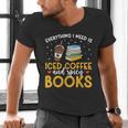 Iced Coffee And Spicy Books Iced Coffee Lover Cold Brew Men's V-Neck T-Shirt