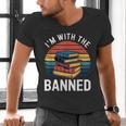 I'm With The Banned Stack Of Books Vintage Sunset Retro Men's V-Neck T-Shirt I'm With The Banned Stack Of Books Vintage Sunset Retro Men's V-Neck T-Shirt