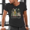 I'm Booked Tonight Floral Books Cozy Reading Graphic Men's V-Neck T-Shirt