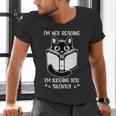 I’m Not Reading I’m Judging You Silently Fun Cat Book Lover Men's V-Neck T-Shirt I’m Not Reading I’m Judging You Silently Fun Cat Book Lover Men's V-Neck T-Shirt