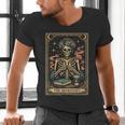 The Introvert Skeleton Tarot Card Coffee Book Lover Men's V-Neck T-Shirt The Introvert Skeleton Tarot Card Coffee Book Lover Men's V-Neck T-Shirt