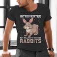 Introverted Rabbits Bunny Lover Rabbit Introvert Men's V-Neck T-Shirt Introverted Rabbits Bunny Lover Rabbit Introvert Men's V-Neck T-Shirt
