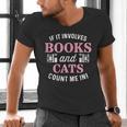 If It Involves Books And Cats Book Lover Men's V-Neck T-Shirt