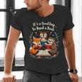 Its A Good Day To Read Book Cute Fox Sloth Owl Novel Reading Men's V-Neck T-Shirt