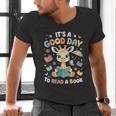 It's a Good Day To Read a Book Cute Giraffe Men's V-Neck T-Shirt It's a Good Day To Read a Book Cute Giraffe Men's V-Neck T-Shirt