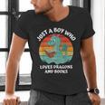 Just A Boy Who Loves Dragons And Books Kids Toddler Baby 5T Men's V-Neck T-Shirt Just A Boy Who Loves Dragons And Books Kids Toddler Baby 5T Men's V-Neck T-Shirt