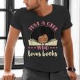 Just a Girl Who Loves Books African American Book Nerd Lover Men's V-Neck T-Shirt Just a Girl Who Loves Books African American Book Nerd Lover Men's V-Neck T-Shirt