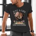 Just A Girl Who Loves Books Book Lover Reading For Women Men's V-Neck T-Shirt Just A Girl Who Loves Books Book Lover Reading For Women Men's V-Neck T-Shirt