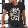 Just a Girl Who Loves Books Bookish Readers Book Lover Girls Men's V-Neck T-Shirt Just a Girl Who Loves Books Bookish Readers Book Lover Girls Men's V-Neck T-Shirt