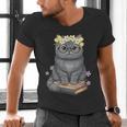 Just A Girl Who Loves Cats & Books Bookish Women Men's V-Neck T-Shirt Just A Girl Who Loves Cats & Books Bookish Women Men's V-Neck T-Shirt