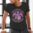 Just A Girl Who Loves Dragons And Books Fantasy Dragon Men's V-Neck T-Shirt Just A Girl Who Loves Dragons And Books Fantasy Dragon Men's V-Neck T-Shirt