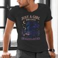 Just a Girl Who Loves Dragons And Books Fantasy Men's V-Neck T-Shirt