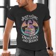 Just A Girl Who Loves Dragons And Books Fantasy Reader Men's V-Neck T-Shirt