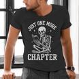 Just One More Chapter Skeleton Reader Reading Book Lover Men's V-Neck T-Shirt