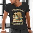 Just One More Chapter Sloth Sleeping On Books Reading Men's V-Neck T-Shirt
