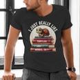 I Just Really Like Turtles And Books OK Turtle Reading Men's V-Neck T-Shirt
