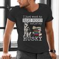 I Just Want To Read Books And Pet My Husky Dog Men's V-Neck T-Shirt I Just Want To Read Books And Pet My Husky Dog Men's V-Neck T-Shirt