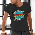 Kids Boys Benjamin Name Personalized Superhero Comic Book Men's V-Neck T-Shirt