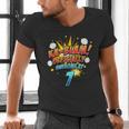 Kids Ka-Blam 7 Year Old Boys 7th Birthday Comic Book Super Hero Men's V-Neck T-Shirt Kids Ka-Blam 7 Year Old Boys 7th Birthday Comic Book Super Hero Men's V-Neck T-Shirt