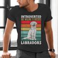 Labrador Retriever Introvert White Lab Men's V-Neck T-Shirt Labrador Retriever Introvert White Lab Men's V-Neck T-Shirt