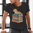 Leopard Gecko Book Lover Reading Men's V-Neck T-Shirt Leopard Gecko Book Lover Reading Men's V-Neck T-Shirt