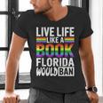 LGBTQ Quote Live Life Like A Banned Rainbow Book Men's V-Neck T-Shirt LGBTQ Quote Live Life Like A Banned Rainbow Book Men's V-Neck T-Shirt