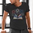 Librarian 4th July Book Lover Bookworm Patriotic Books Men's V-Neck T-Shirt