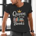 Librarian Queen Of The Books Book Reading Library Men's V-Neck T-Shirt