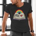 Libraries Are For Everyone Book LGBTQ Ally Gay Pride Month Men's V-Neck T-Shirt