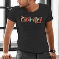 Library School Librarian Book Lover Reading Floral For Women Men's V-Neck T-Shirt