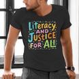 Literacy And Justice For All Protect Banned Books Library Men's V-Neck T-Shirt