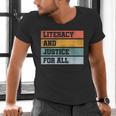 Literacy And Justice For All Stop Book Banning Banned Books Men's V-Neck T-Shirt