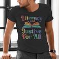 Literacy Justice For All Stop Book Banning Protect Librarian Men's V-Neck T-Shirt Literacy Justice For All Stop Book Banning Protect Librarian Men's V-Neck T-Shirt