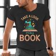 Take a Look It's In a Book Reading Teacher Book Lover Men's V-Neck T-Shirt