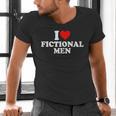 I Love Heart Fictional Men Simple Cute Books Reading Men's V-Neck T-Shirt