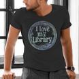 I Love My Library Medallion For Book Lover Reader Librarian Men's V-Neck T-Shirt
