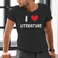 I Love Literature Heart Books Writing Reading Read Write Men's V-Neck T-Shirt