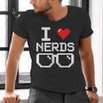 I Love Nerds I Heart Nerds For Science Book Knowledge Geeks Men's V-Neck T-Shirt I Love Nerds I Heart Nerds For Science Book Knowledge Geeks Men's V-Neck T-Shirt