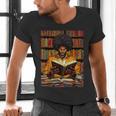 Man Reading Book Black History Month Book Lover Afro Men's V-Neck T-Shirt Man Reading Book Black History Month Book Lover Afro Men's V-Neck T-Shirt