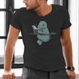 Manatee Reading Book Bookworm Manatees Ocean Animal Lover Men's V-Neck T-Shirt