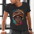 Melanin Girl Afro Book Lover Librarian Teacher Student Men's V-Neck T-Shirt