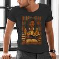 Melanin Girl Locs Book Lover Librarian Teacher Student Men's V-Neck T-Shirt