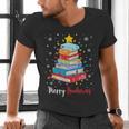 Merry Bookmas Book Christmas Tree Lights Xmas Men Women Kids Men's V-Neck T-Shirt Merry Bookmas Book Christmas Tree Lights Xmas Men Women Kids Men's V-Neck T-Shirt