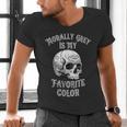 Morally Grey Is My Favorite Color Bookish Skull Men's V-Neck T-Shirt