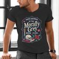 Morally Grey Merch Dark Romance Romantasy Smutty Book Lover Men's V-Neck T-Shirt